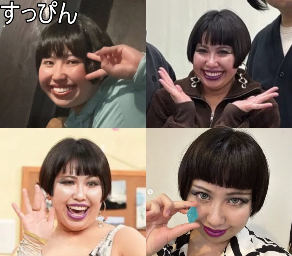 福はら777さん（左上画像：すっぴん）